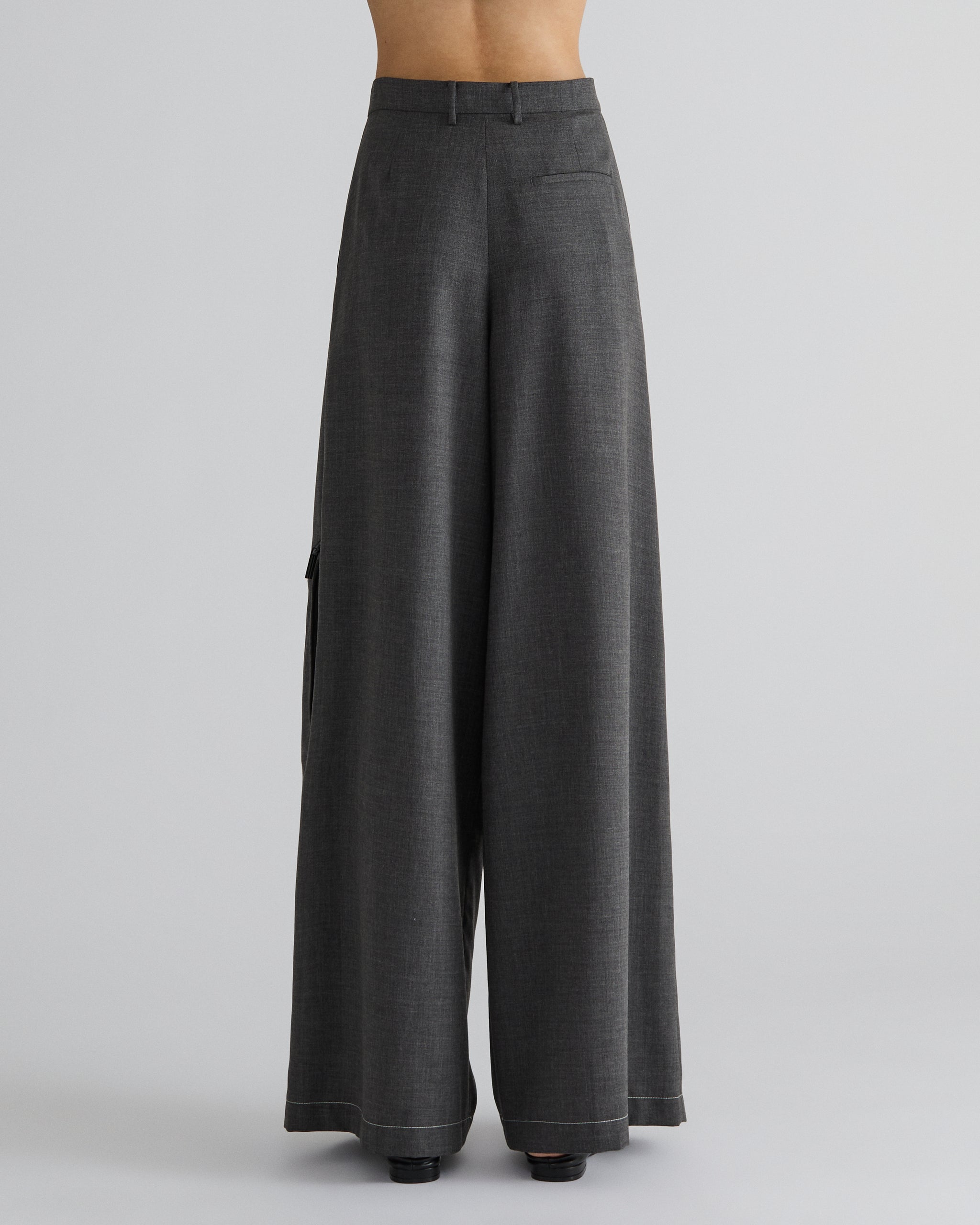 【2plan】Menlo Rivet Brushed Wide Pants High Waisted Straight Leg Pants – OGLmove